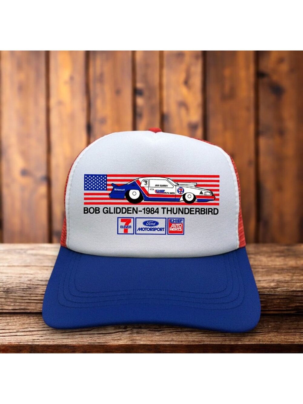 Bob Glidden Mens Trucker Hat Red Snapback Hot Rod Drag Race Baseball Cap